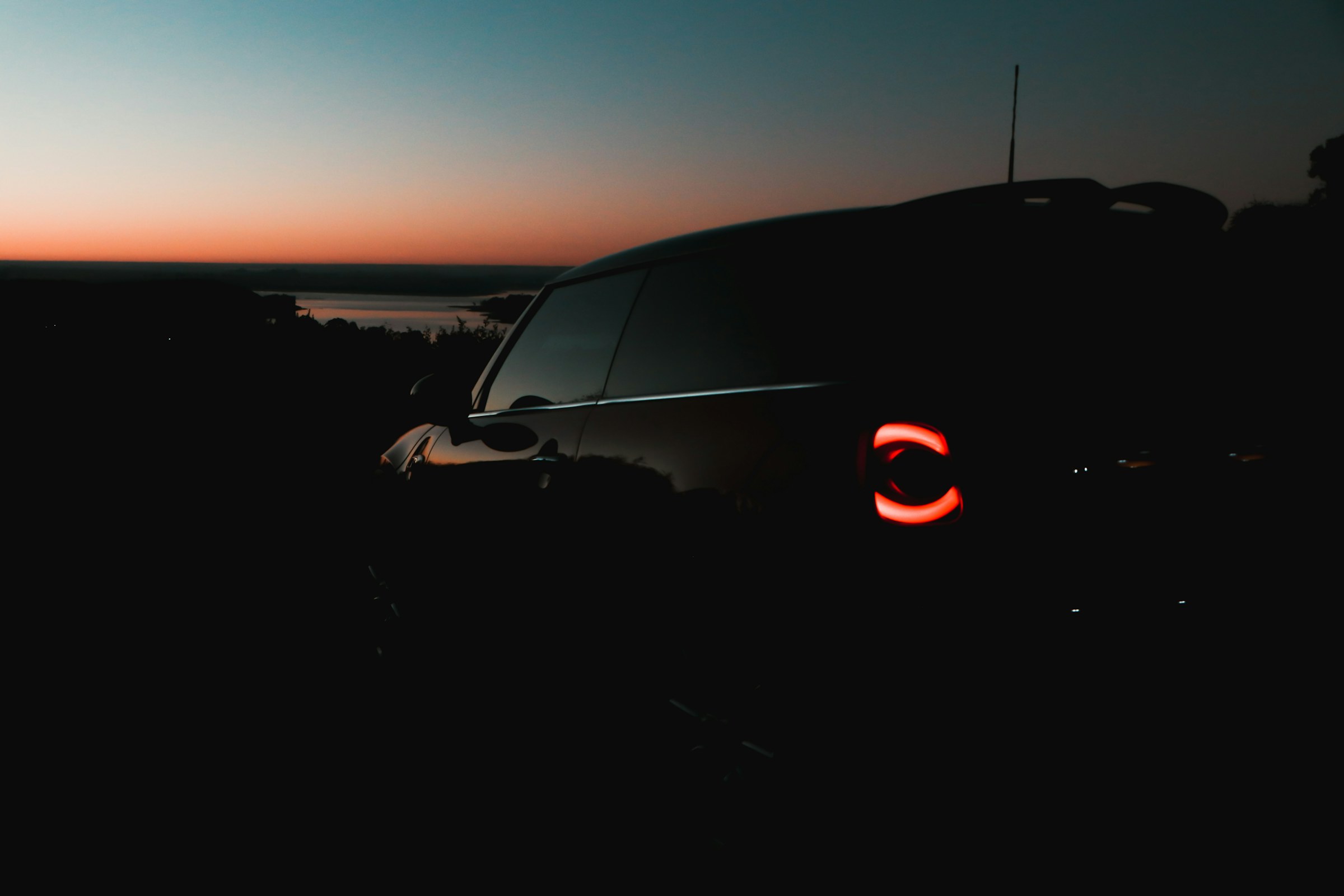 A car at dusk in South Africa
